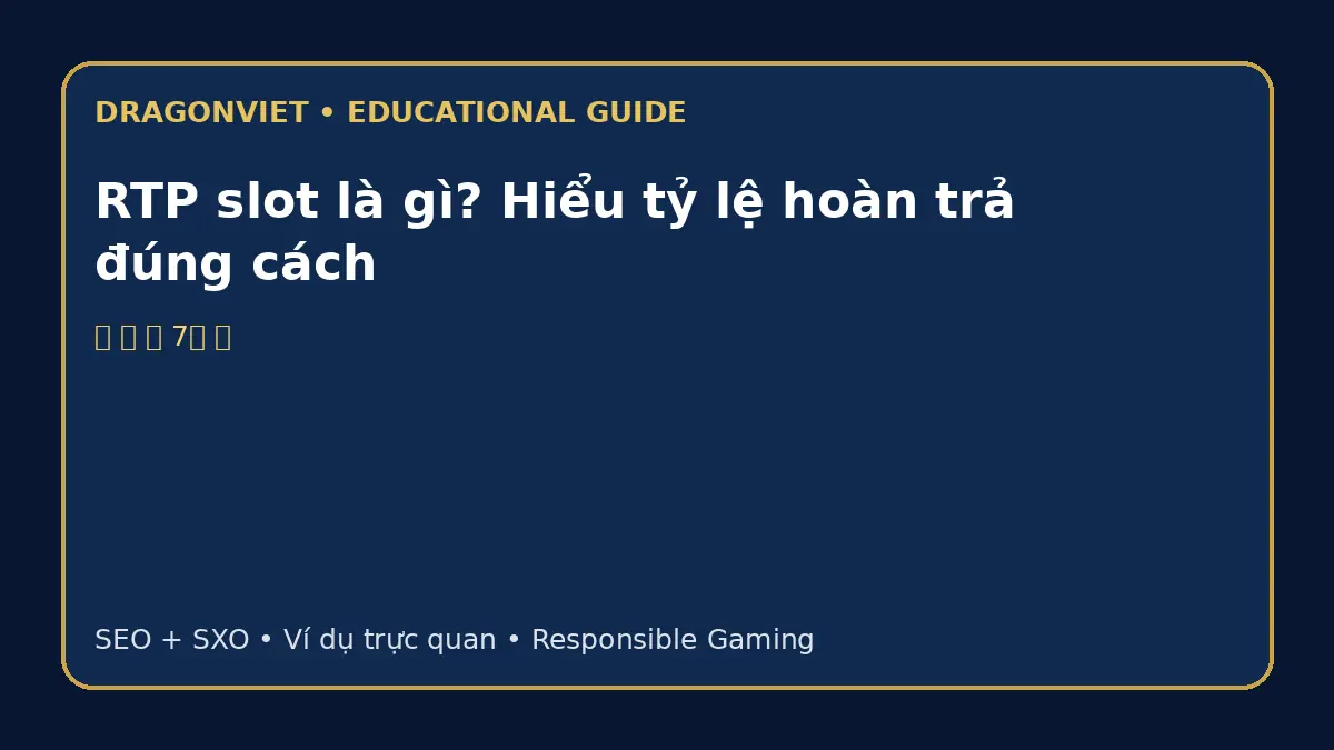 Infographic DragonViet giải thích RTP slot là gì bằng ví dụ trực quan và các ký hiệu game dễ nhận biết.