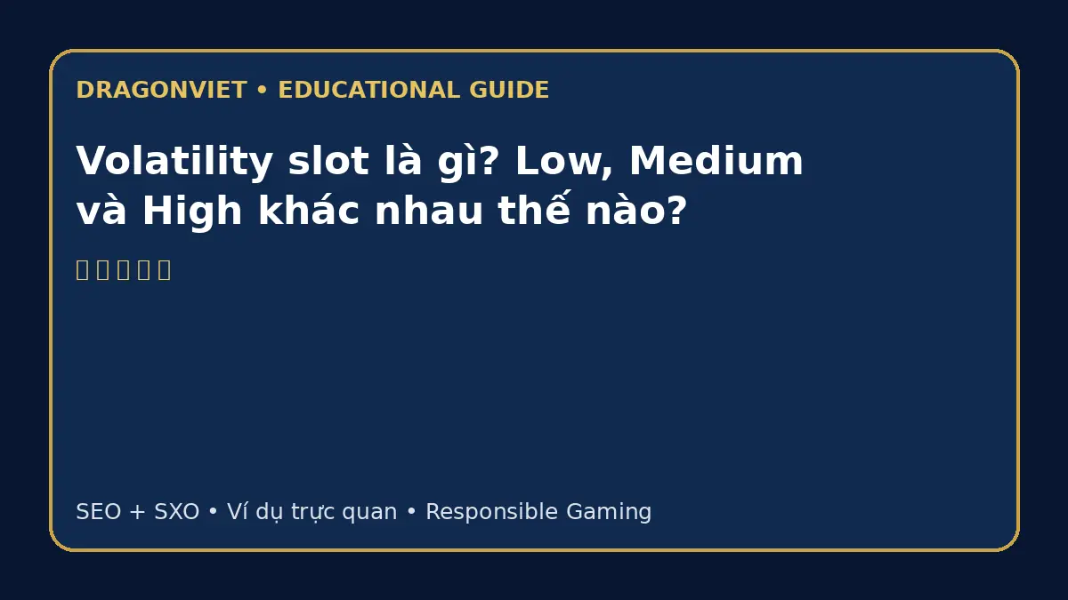 Infographic DragonViet giải thích volatility slot là gì bằng ví dụ trực quan và các ký hiệu game dễ nhận biết.